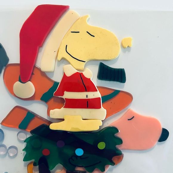 Vintage Snoopy Woodstock Christmas Window JELZ Set Of Two - Picture 12 of 14